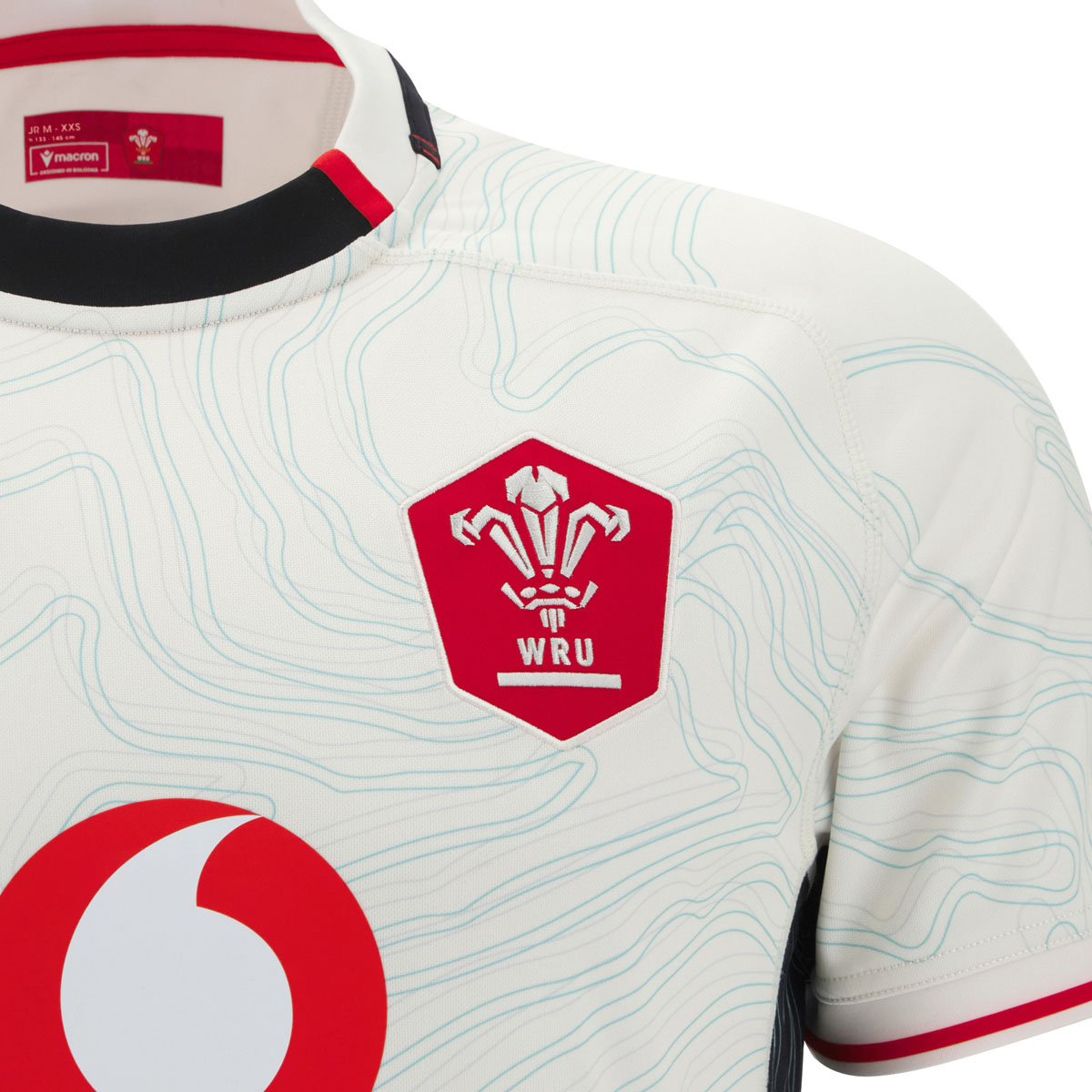 Wales Junior Away Rugby Shirt 25/26 White - WRU Embroidered Badge Wales Junior Away Rugby Shirt 25/26 White - WRU Embroidered Badge
