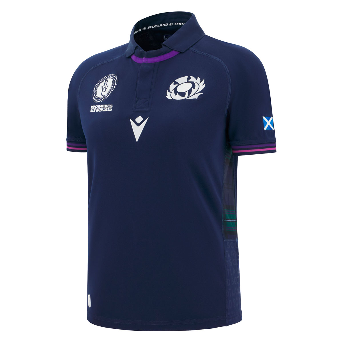Scotland Mens WRWC 2025 Home Rugby Shirt Navy - Front Scotland Mens WRWC 2025 Home Rugby Shirt Navy - Front