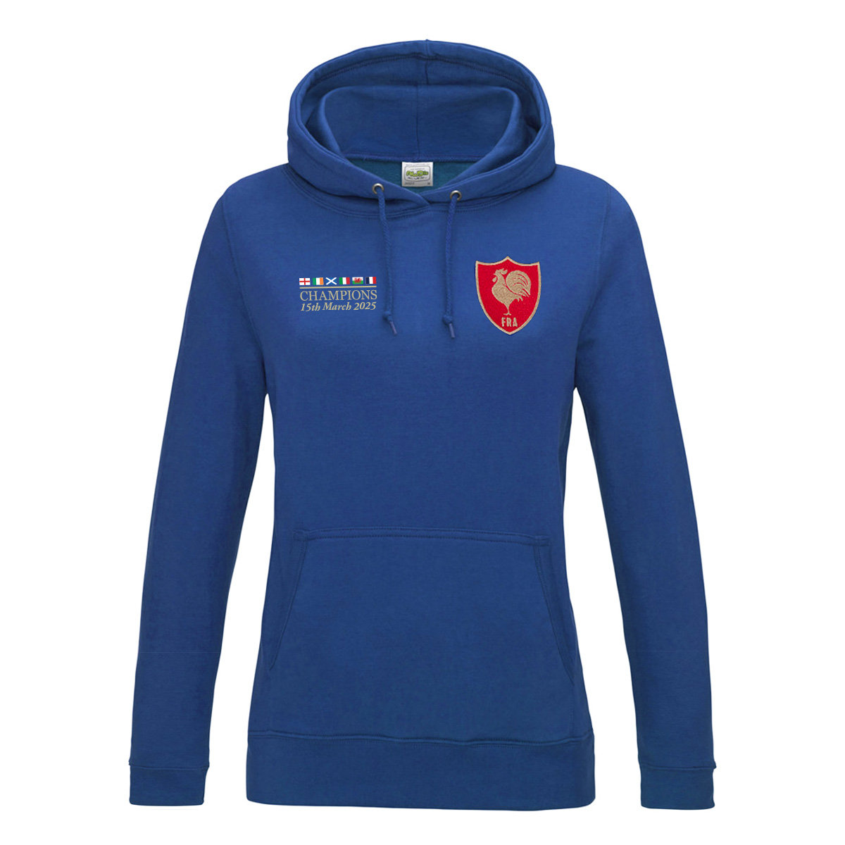 France Womens Champions 2025 Classic Hoodie Royal - Front France Womens Champions 2025 Classic Hoodie Royal - Front