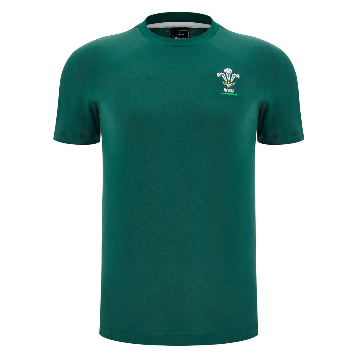 Wales Mens Cotton Fanline T-Shirt 25/26 Green - Front