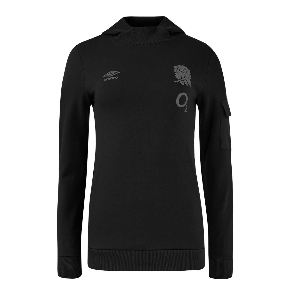 England Womens Presentation Hoodie Black 2425 - Front England Womens Presentation Hoodie Black 2425 - Front