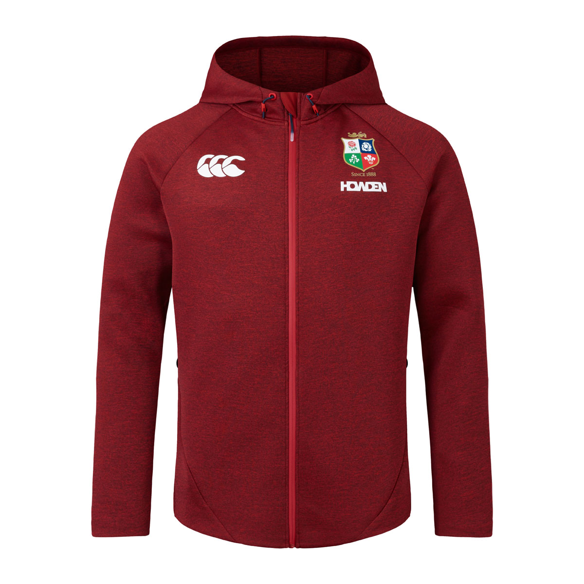 British and Irish Lions Mens Everest Hoody Red - Front