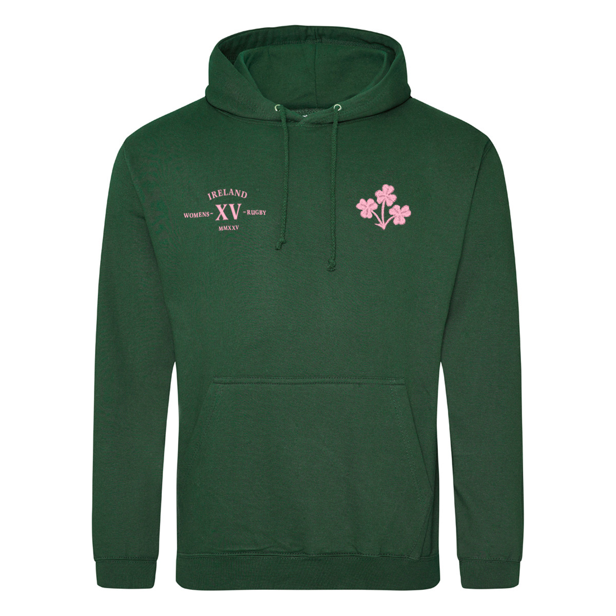 Womens World Cup Ireland Mens Classic Hoodie Bottle Green - Front Womens World Cup Ireland Mens Classic Hoodie Bottle Green - Front