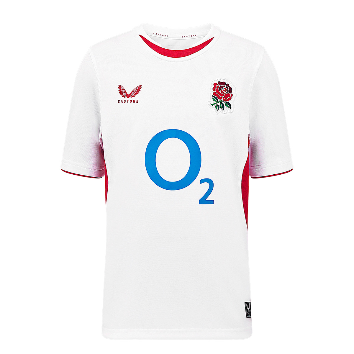 Red Roses Kids Home Rugby Shirt 25/26 White - Front Red Roses Kids Home Rugby Shirt 25/26 White - Front
