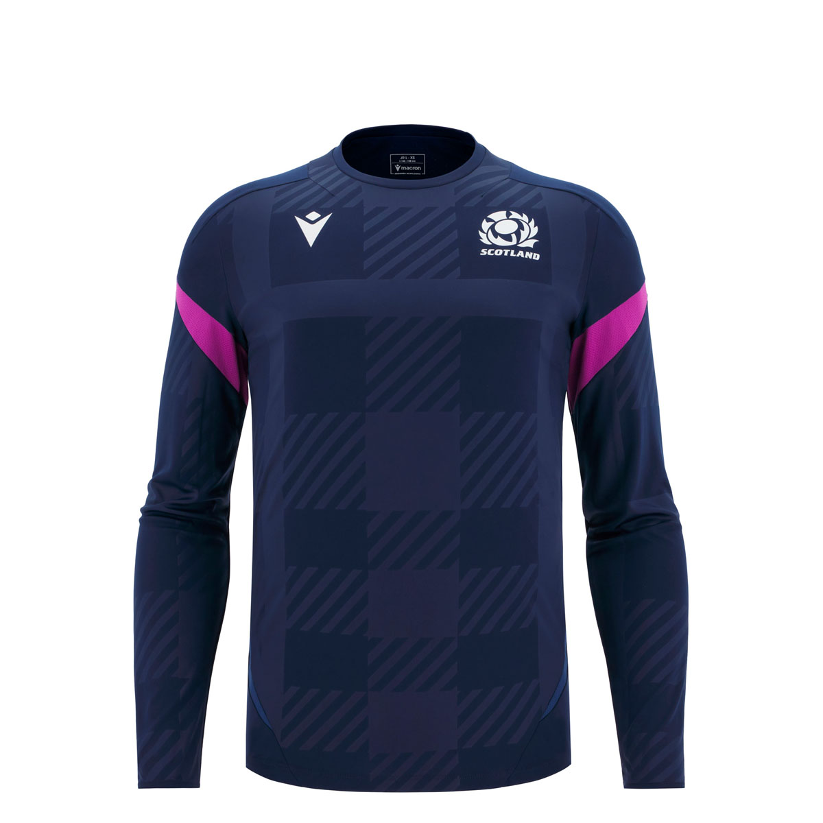 Scotland Junior Training Poly Shirt 25/26 Long Sleeve Navy - Front Scotland Junior Training Poly Shirt 25/26 Long Sleeve Navy - Front