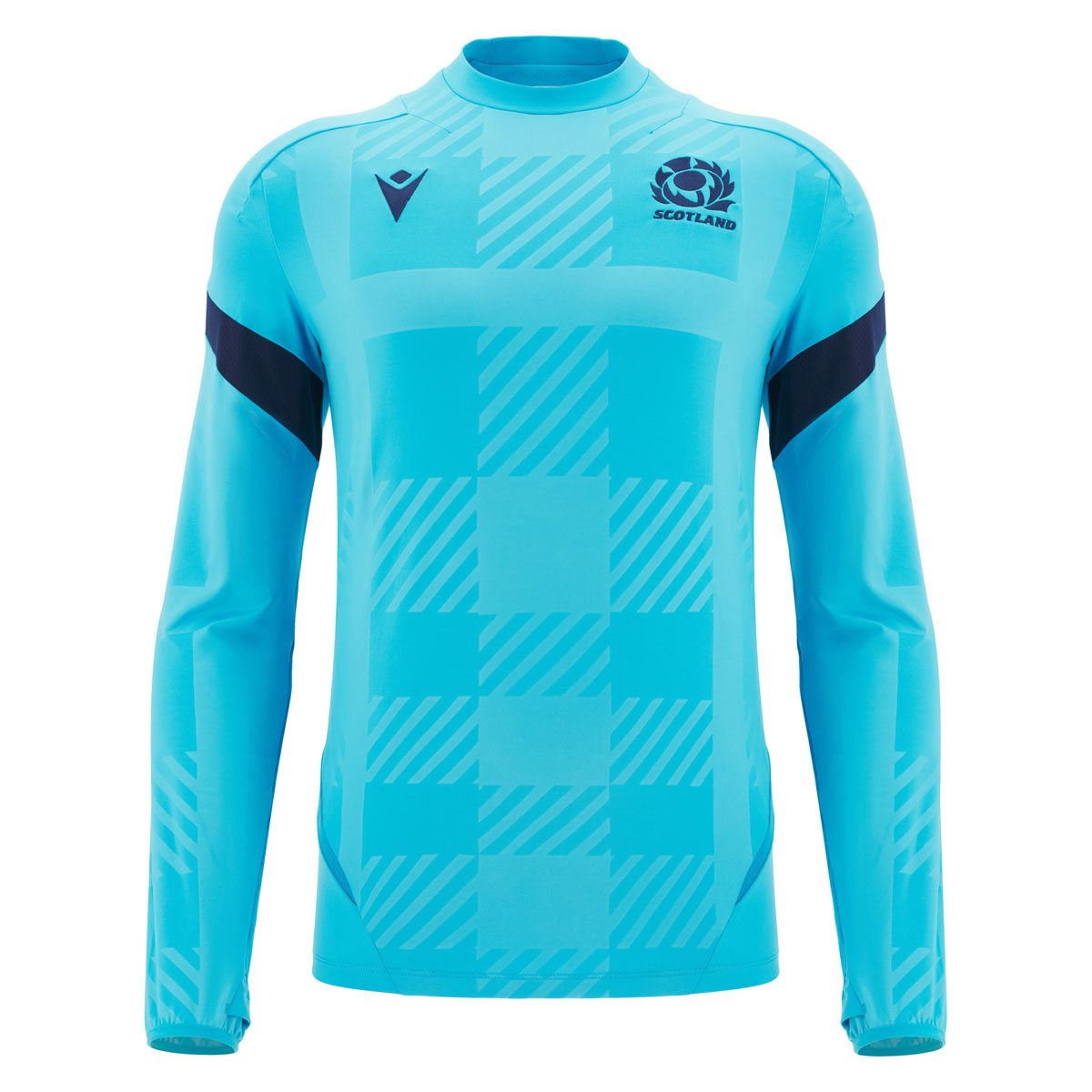 Scotland Mens Training Sweatshirt 25/26 Neon/Sky - Front Scotland Mens Training Sweatshirt 25/26 Neon/Sky - Front