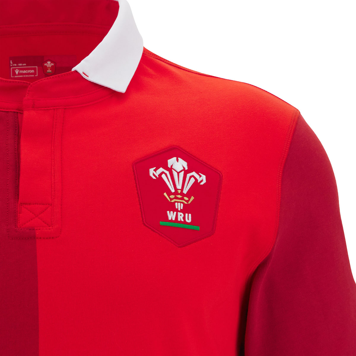 Wales Mens Home Cotton Rugby Shirt 25/26 - WRU Embroidery Wales Mens Home Cotton Rugby Shirt 25/26 - WRU Embroidery