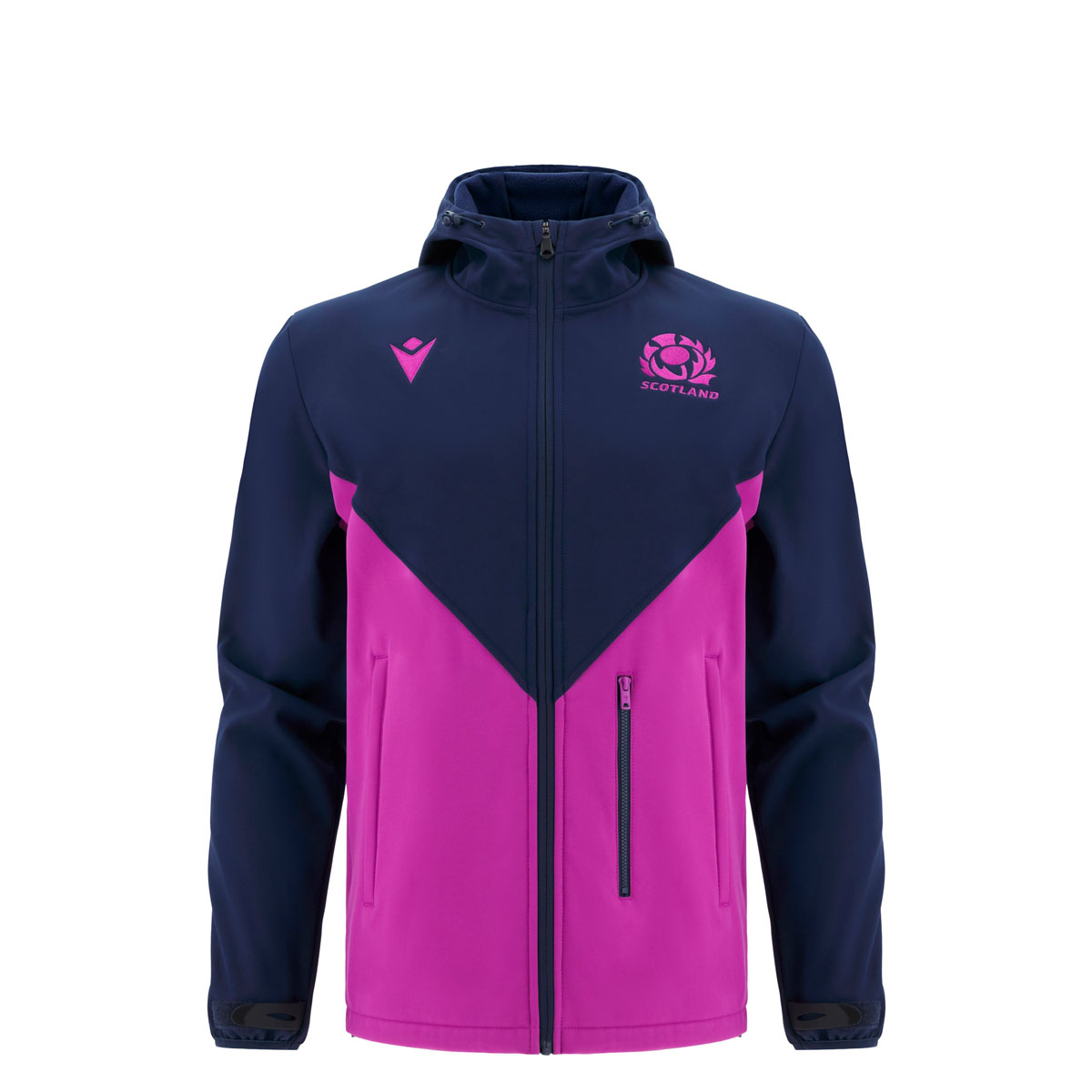 Scotland Junior Softshell Jacket 25/26 Navy/Purple - Front Scotland Junior Softshell Jacket 25/26 Navy/Purple - Front
