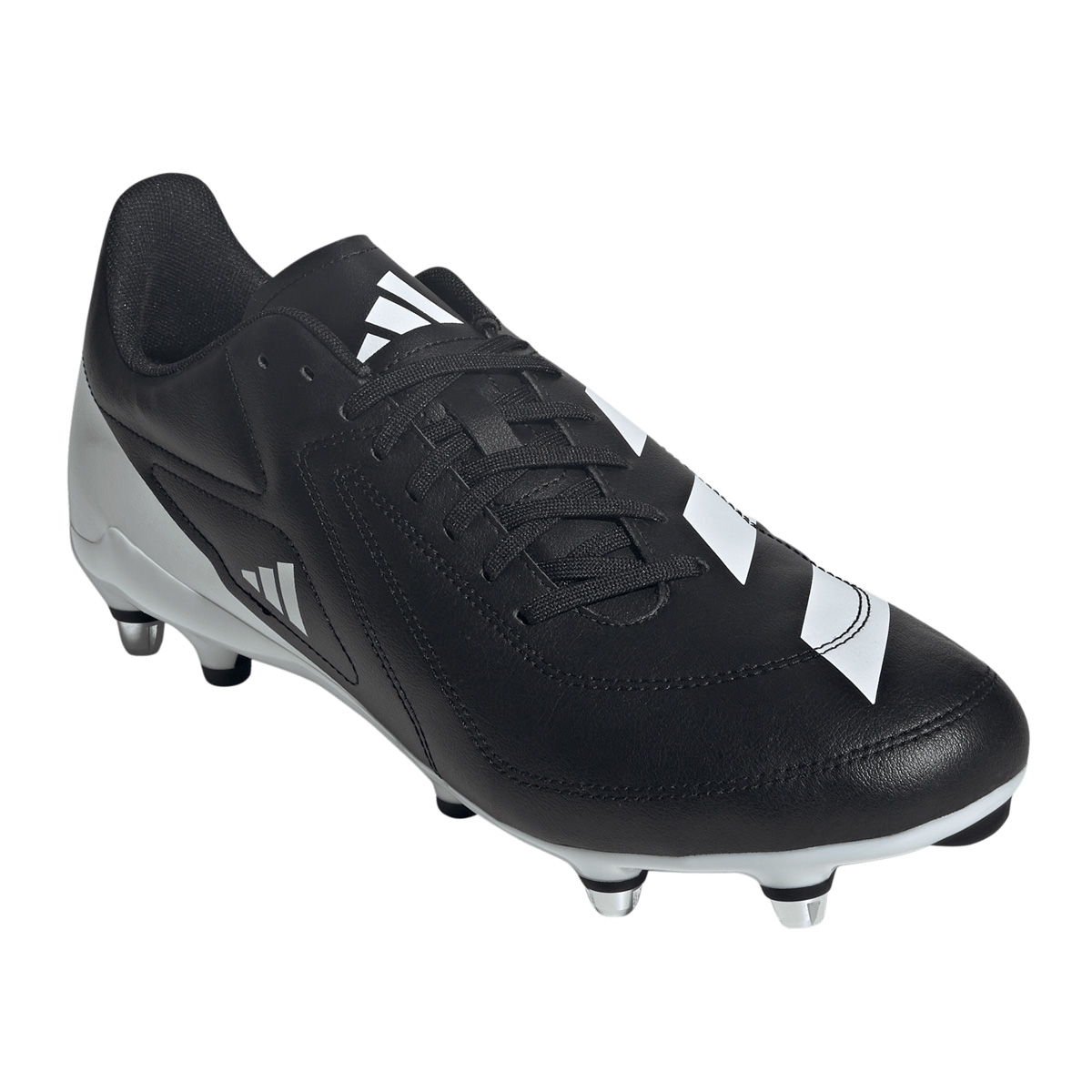 adidas Adults RS15 Soft Ground Rugby Boots Black - Front adidas Adults RS15 Soft Ground Rugby Boots Black - Front