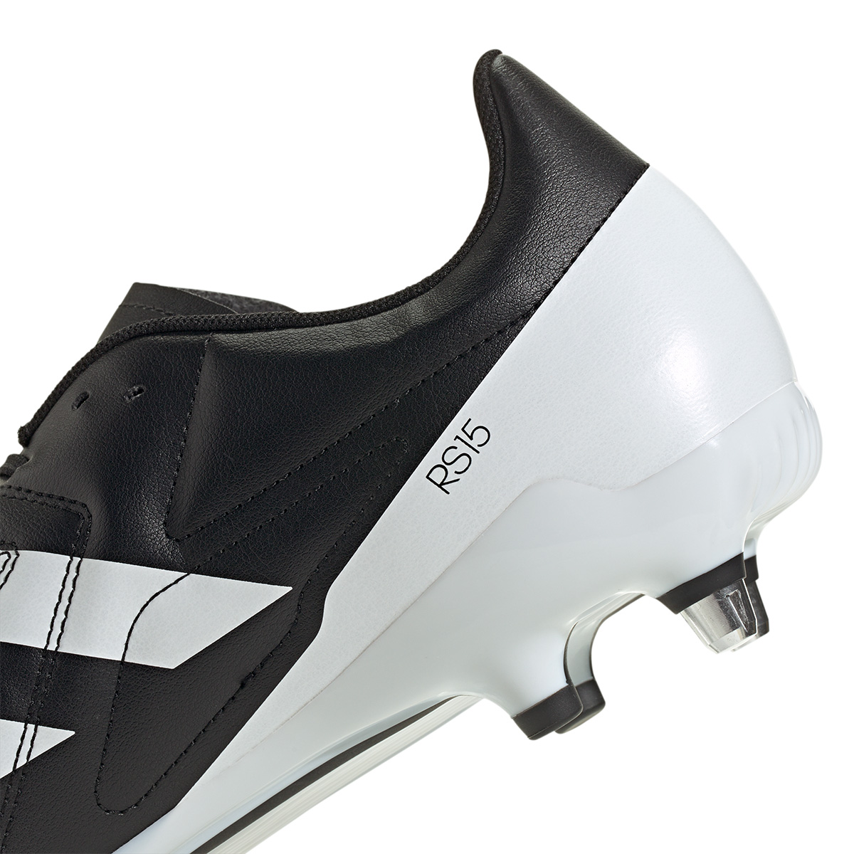 adidas Adults RS15 Soft Ground Rugby Boots Black - Heel adidas Adults RS15 Soft Ground Rugby Boots Black - Heel