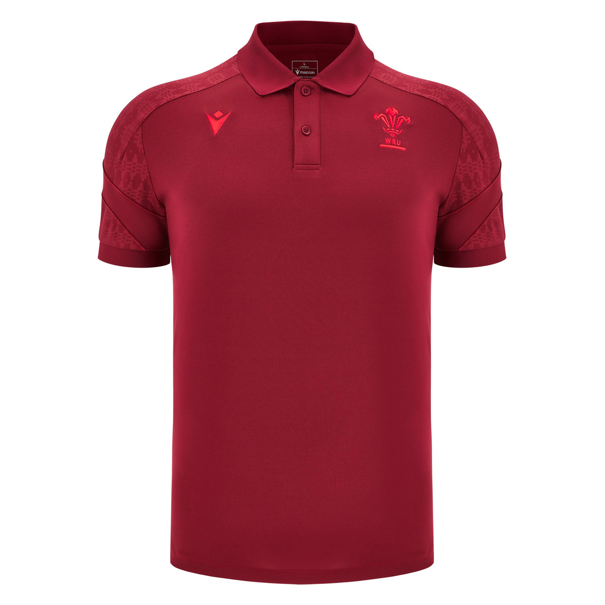 Wales Mens Travel Polo Shirt 25/26 Dark Red - Front Wales Mens Travel Polo Shirt 25/26 Dark Red - Front