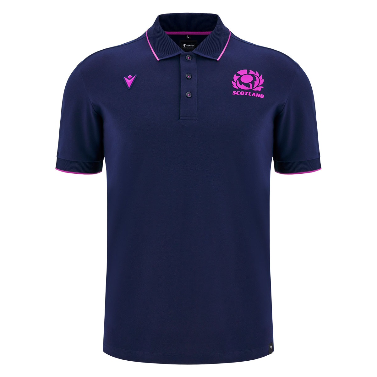 Scotland Mens Travel Polo T-Shirt 25/26 Navy - Front Scotland Mens Travel Polo T-Shirt 25/26 Navy - Front