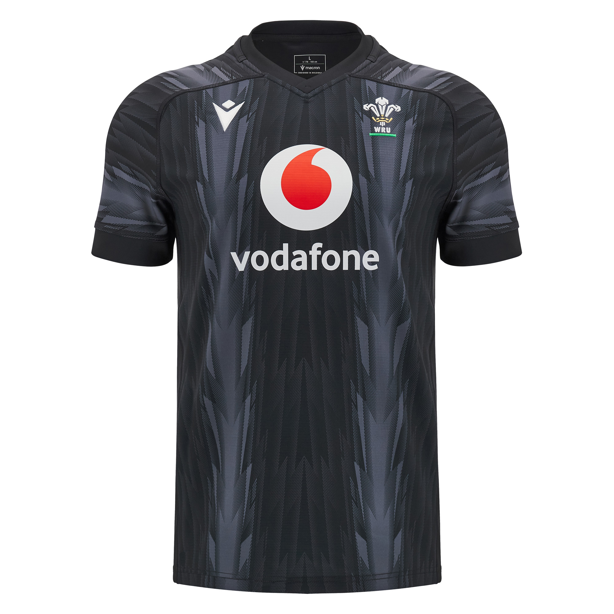 Wales Mens Training Rugby Jersey - Black 2025 - Front